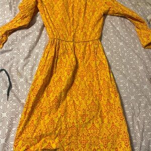 Vintage Floral Yellow Dress from the 60’s-no label